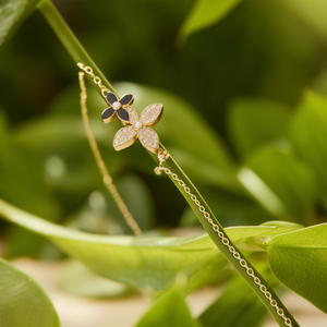 Fashion Charm <b>Bracelet</b> 316L Stainless Steel PVD Gold Plating Sustainable Resistant Flower Design - Product Image 3