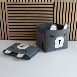 Foldable <b>Collapsible</b> Kids Animal Felt Laundry Fabric Gift Storage Basket Box Bag for Baby - Product Image 2