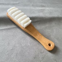 Cepillo de Limpieza con Cerdas de PBT Duraderas y Mango de Bambú Natural, Diseño Ergonómico, No Raya, para Cocina y Baño