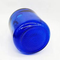 Offre Spéciale Vide Unique Grand Volume 3L 4L 5L Bleu Verre à Vin Conteneurs de Bière Bouteilles en Verre de Vodka Alcoolisée avec Couvercle et Poignée