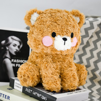 Fabrication d'ours en peluche personnalisé avec logo Mini peluche en tissu de velours rose ours câlin battement de coeur jouet en peluche pour cadeau