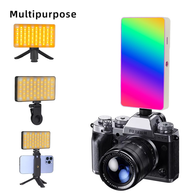 Vl20 Magnetic Video On Camera Light 2700k-6500k Cri>95ra 6w 0-360 Hsi Rgb Mode Led Photographic Phone Fill Light