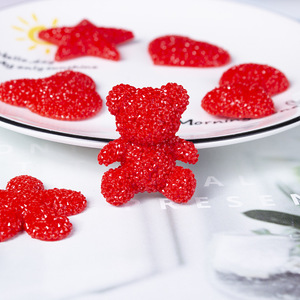 DIY teléfono caso resina encantos accesorios estrella <span class=keywords><strong>rojo</strong></span> completo caramelo Rhinestone oso flor Decoración - Product Image 1