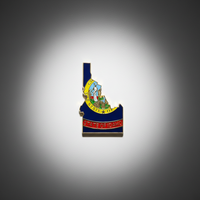 GREPAS GIFTS Épinglette de revers en forme de drapeau de l'État d'Idaho plaqué or, 1,25 pouce
