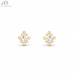 New Collection High Quality Antique Vintage 18K Solid Yellow Gold <b>Rose</b> Cut Diamond Stud Earring For Daily Wear and Bridal Gift - Product Image 1