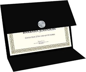 Porte-certificats noir à trois volets personnalisé, impression papier A4, dossiers pour certificats de naissance, de diplômes, d'université - Product Image 1