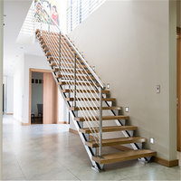 Rampe d'escalier en bois à prix compétitif, main courante, escalier en plexiglas le plus vendu, escalier autoportant