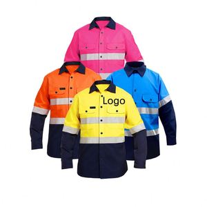 เสื้อเชิ้ตแขนยาวสำหรับงานก่อสร้างแบบสะท้อนแสงเพื่อความปลอดภัยพร้อมโลโก้สั่งทำพิเศษ ชุดยูนิฟอร์มทำงานสำหรับผู้ชาย พร้อมบริการพิมพ์ลาย - Product Image 1