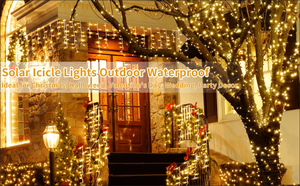 Guirnalda de <span class=keywords><strong>Luces</strong></span> LED Solares en <span class=keywords><strong>Cascada</strong></span>, <span class=keywords><strong>Luces</strong></span> de <span class=keywords><strong>Navidad</strong></span> de Colores de Cuento de Hadas, Resistentes al Agua IP65 para Exteriores, 3.5M 4M, 50000 Horas de Duración, para Fiestas - Product Image 6