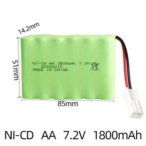 Batería recargable <span class=keywords><strong>de</strong></span> níquel <span class=keywords><strong>cadmio</strong></span> AA <span class=keywords><strong>para</strong></span> coches <span class=keywords><strong>de</strong></span> control remoto tipo 7,2 V 6S1P 1800mAh Paquete <span class=keywords><strong>de</strong></span> batería Ni-CD - Product Image 4