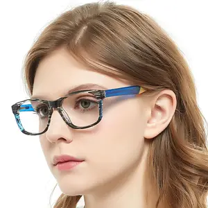 design frame oem plastic acetate clear blue light block eyewear frame optical fashion flexible cheap eye custom made glasses