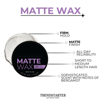 Cire coiffante pour hommes avec logo personnalisé, marque privée, longue tenue, aspect mat, non brillante, cire coiffante naturelle pour cheveux