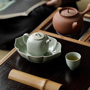 Guanlan Banana Moonlight Relief Deer Cry Pot Ceramic <b>Tea</b> <b>Set</b> Tray With Lid For Kung Fu <b>Tea</b> - Product Image 3