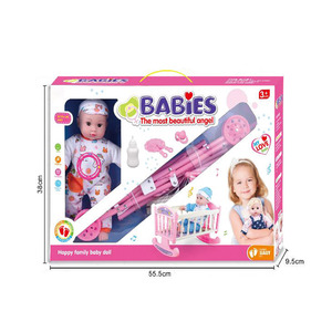14 pouces silicone poupée lit à bascule, chariot, vaisselle, bouteille accessoires bébé poupée poussette <span class=keywords><strong>pour</strong></span> enfants - Product Image 3