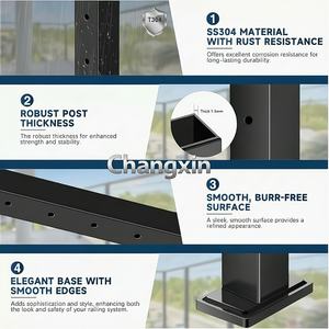 Sistema de Barandilla de Cable de Acero Inoxidable Negro de Fácil Instalación, <span class=keywords><strong>Balaustrada</strong></span> de Cable Metálico <span class=keywords><strong>Prefabricada</strong></span> para Terraza y Escaleras Exteriores - Product Image 3