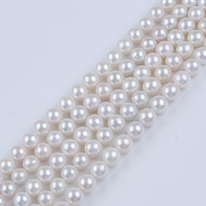 Perles rondes Zhuji Edison 10-12 mm, perles d'eau douce naturelles blanches, accessoires de bijoux DIY, matériaux en vrac - Product Image 2