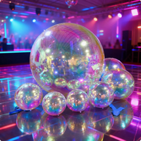Boule miroir géante réfléchissante arc-en-ciel colorée de différentes tailles, décoration pour événements et festivals, boule miroir gonflable dorée