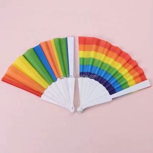 EN STOCK Abanicos Plegables de Bambú LGBT Arcoíris, Abanico de Mano con Varillas de Plástico Coloridas para el Orgullo Gay, para Fiestas de Cumpleaños y Bodas - Product Image 5
