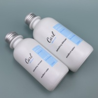 Botella Cosmética de Alta Calidad de 120 ml, Botella Redonda de Vidrio Blanco con Tapa de Rosca