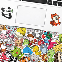 Lot de 50 autocollants personnalisés en vinyle UV pour enfants, motifs animaux mignons, pour décoration personnalisée