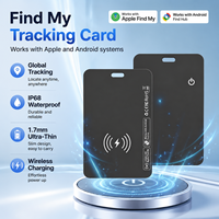 Carte de suivi intelligente ultra-fine certifiée MFi de 1,8 mm avec recharge sans fil et GPS pour Apple Find My et Android Find My Device
