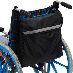 Sac de rangement pour fauteuil roulant, polyester, polyvalent, noir, bleu, pour usage extérieur - Product Image 5