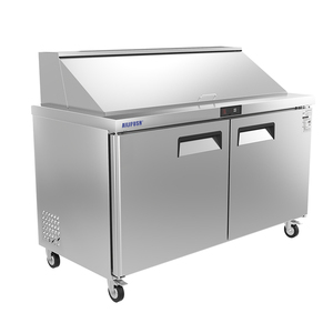 Factory Sale Two Doors Commercial Refrigerator Prep Table Workbench Fridge With Salad Bar