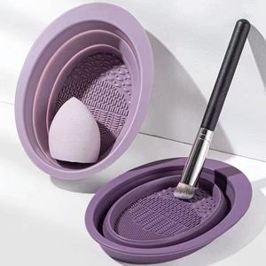 Tapis de nettoyage pliable en silicone pour pinceaux de maquillage, écologique, réutilisable, multicolore, motif dessin animé, pour houppettes et éponges de beauté - Product Image 5