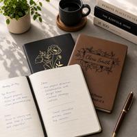 Carnet en cuir personnalisé avec logo d'entreprise – Cadeaux clients, cadeaux pour employés, carnet de retraite, cahier de composition