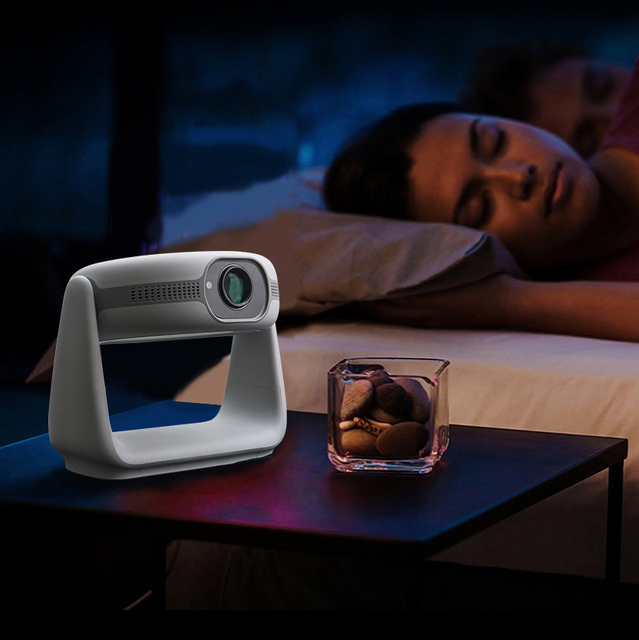 K1 Battery Projector for Traveling, Android 11 LED Lamp 3D Beamers, 400 ANSI Lumens Indoor Video Movie Beamers 1080p Projectors