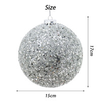 Boules de Noël de luxe en gros, rouge, argent, or, paillettes, ornements suspendus, boule de Noël, décoration de fête de vacances en intérieur