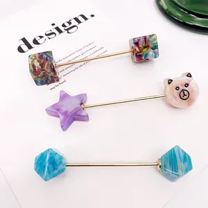 Lindo ácido acético coreano horquillas tradicional resina animales barrette del pelo con palo estrella de las niñas pelo pin palillo Accesorios