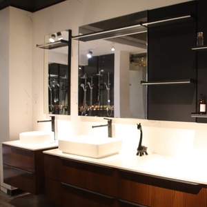 Bagno Doppio Lavello Vanità Bagno Con Piano In <span class=keywords><strong>Vetro</strong></span> Temperato - Product Image 6