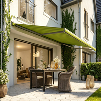 Auvent rétractable en aluminium pour terrasse extérieure, avec bras pliables, cassette intégrale, éclairage LED, auvent motorisé rétractable