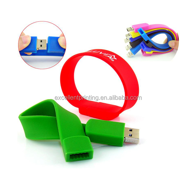 OEM Logo Flash Memory USB Silicone Bracelet Memory Stick 4GB 8GB 16GB 32GB 64GB 128GB