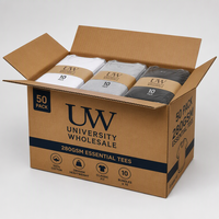 Lot de 50 T-shirts en coton épais 280 g/m² pour universités - Essentiels durables pour le campus (vente en gros)