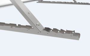 Hình tam giác hình chữ U với bảng điều khiển năng lượng mặt trời đường sắt có thể điều chỉnh hệ thống lắp đặt cho mái nhà mặt đất PV tấm chân đế - Product Image 3