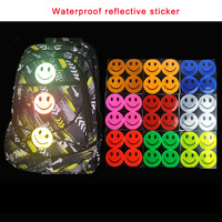 Pegatina Reflectante Super Adhesiva con Cara Sonriente en 11 Colores para Coche, Moto, Bicicleta, Scooter, Mochila, Casco