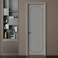 Porte en bois imprimé cristal de carbone moderne le plus populaire à la mode Porte en bois massif pour chambre à coucher