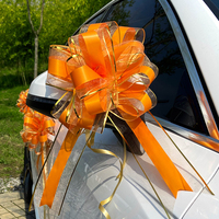 Noeud en organza en gros, nœud à tirer, pompon, nœud à tirer pour la décoration de voiture de mariage