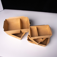 2 Comp. Boîte à emporter rectangulaire ECO pour la restauration rapide, boîte à lunch, conteneur pour sushis, emballage alimentaire en papier