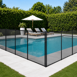 Clôture de piscine temporaire amovible en maille métallique perforée en aluminium, design expert, longue durée de vie - Product Image 1
