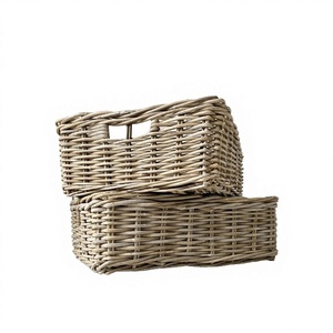 Modern Style Factory-Handwoven Rattan <b>Basket</b> Natural Material XL Size Eco-Friendly Multifunction Daily Use Bread Fruit - Product Image 1