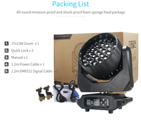 SHEHDS 37x15 RGBW abeille oeil tête mobile lumière théâtre Led lumière mobile Zoom mise au point lavage tête mobile lumière pour Dj Disco