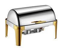Réchauffeur d'aliments rond en acier inoxydable pour chauffe-plats de luxe Rectangle 9L Présentoir pour restaurants, hôtels et restaurants
