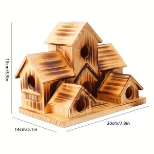 Nichoirs pour oiseaux en bois massif faits à la main, nichoirs extérieurs adaptés aux oiseaux, grande maison en bois pour pigeons - Product Image 6