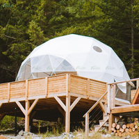 Tente extérieure en dôme géodésique PVC blanc de taille personnalisée ignifuge et imperméable pour les sites de glamping Airbnb Resorts and Hotels