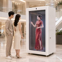 Boîte tactile holographique 3D d'intérieur de 86 pouces avec animation pour usage commercial en magasin, Holobox LCD transparent à IA