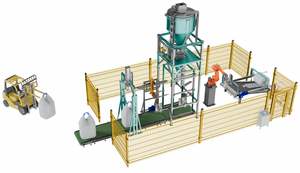 Complejo con Brazo Robótico para Empacar Bolsas Grandes, 40-80 Bolsas por Hora, Sistema Automatizado de Llenado y Paletización - Product Image 6