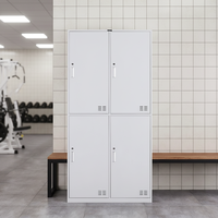 Casier en acier à 4 portes avec serrure, idéal pour les gymnases, les vestiaires scolaires, robuste et durable, armoire de rangement commerciale